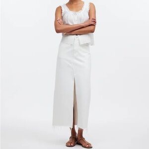 Madewell White Denim Maxi Skirt